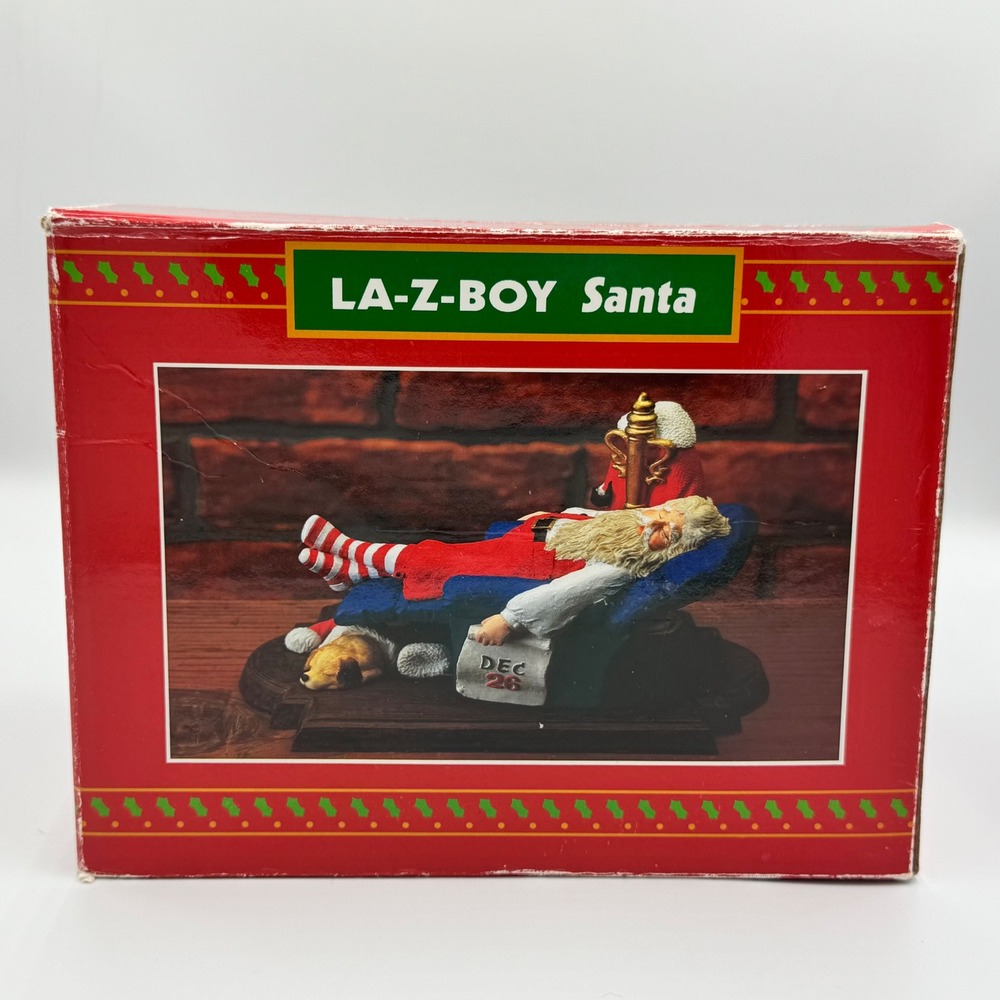 1994 La-Z-Boy Santa Sleeping Recliner Figurine RSVP Christmas Decor Box